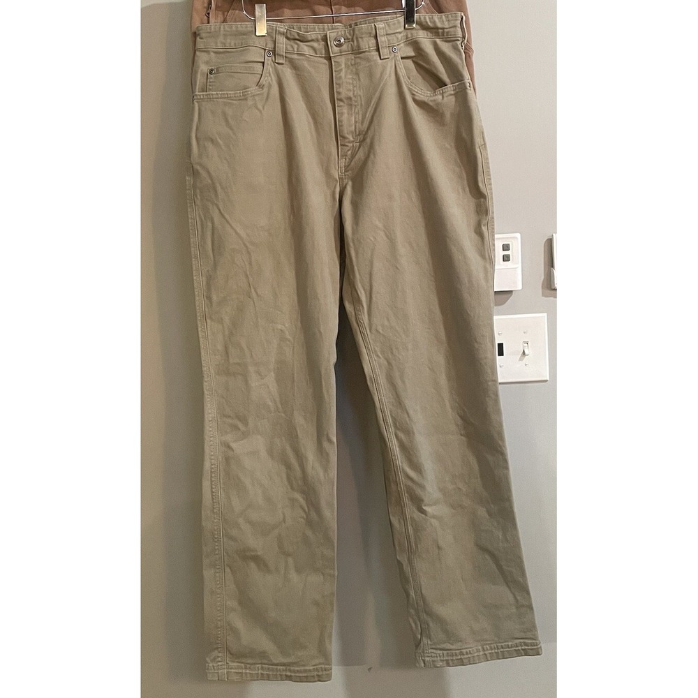 Duluth Trading Pants Flex Firehose Canvas Work Utility Straight Mens 38x33 Note
